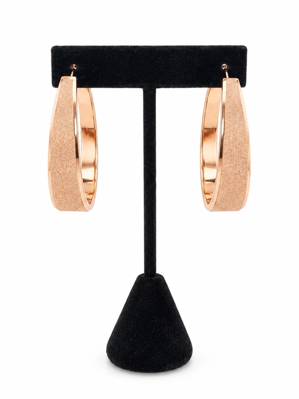 Rose gold sparkle hoop earrings